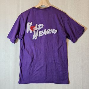 Kold Hearted Mens Purple Tshirt Medium Chenille Embroidered Patches Textured